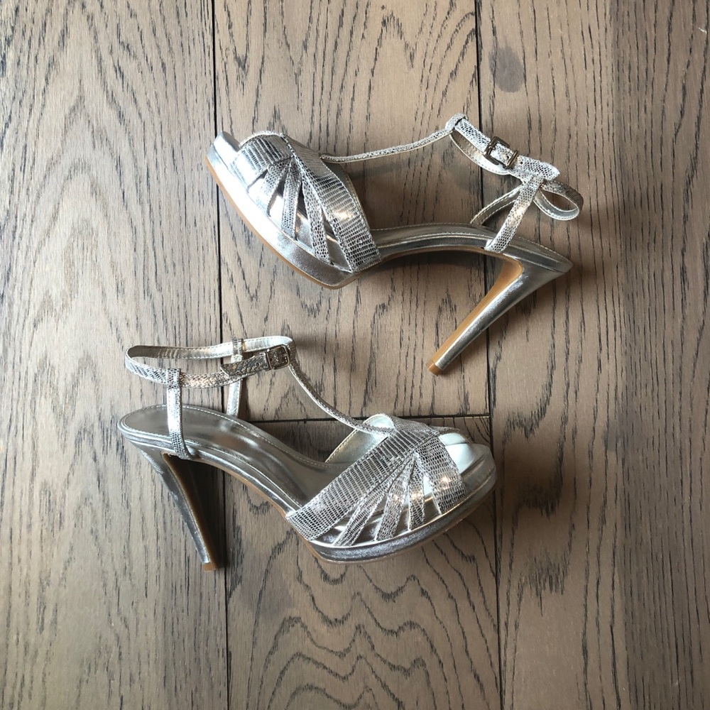 Antonio Melani Silver Strappy Heels